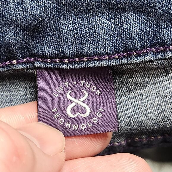 NYDJ Jeans Womens 8 Blue Ankle Crop Cuffed Straight Leg Lift Tuck Made in USA - Picture 14 of 14